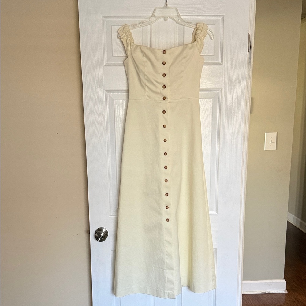 Favorite Daughter The Lovesick off the Shoulder Midi Dress, Button Detail